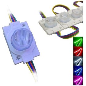 Resim 12 Volt 1.5 Watt Tek Mercekli Modül Led RGB (10 Adet) 
