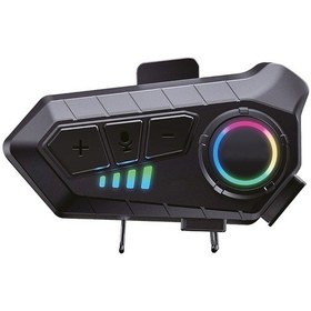 Resim Kask İçi Bluetooth Kulaklık Motosiklet Intercom Seti Siyah 