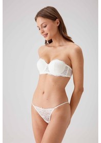 Resim Pierre Cardin Kadın Ekru 4032 Balenli Destekli Straplez Sütyen Takım Ekru 
