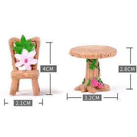 Resim Masa Sandalye Figür 3 Parça 