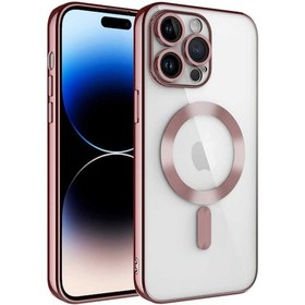 Resim İphone 14 Pro Uyumlu Kamera Korumalı Magsafe Wireless Şarj Özellikli Zore Demre Kılıf-rose Gol Rose Gold 
