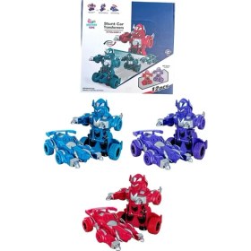 Resim Brother Toys Çekip Bırakınca Otomatik Robota Dönüşen Robot Olan 360 Derece Dönebilen Oyuncak Akrobat Araba 11 cm 