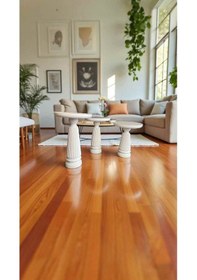 Resim El Yapımı 3 Lü Beyaz Ahşap Mantar Sehpa Takımı Dekoratif Yan Sehpa Seti Beyaz 