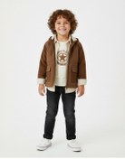 Resim Triko Garnili Ceketli Erkek Çocuk Dörtlü Takım - Bayramlık - Doğum Günü - Özel Gün - Kreş - Okul Kahverengi 