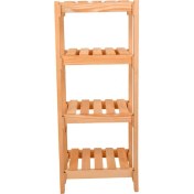 Resim Webotto Ahşap 4 Katlı Banyo Rafı Havluluk Naturel Kprt2 