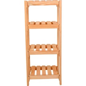 Resim Webotto Ahşap 4 Katlı Banyo Rafı Havluluk Naturel Kprt2 