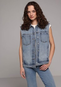 Resim Oversize Fit Kadın Light İndigo Denim Yelek Colin's