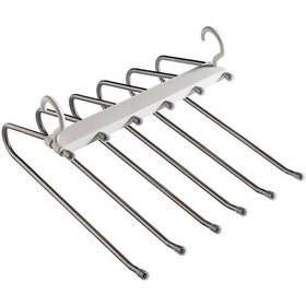 Resim Ximistore9 Pratik Çok Amaçlı Pantolon Askısı, Katlanabilir Z Tipi, 6 Lı Asma Kapasiteli, Paslanmaz Çelik, Beyaz Beyaz 