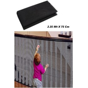Resim Siyah Merdiven Balkon Filesi Bebek Çocuk Ve Evcil Hayvan Koruma Güvenlik Filesi 2.35mt X 75cm Çok Renkli 