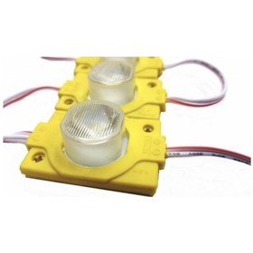 Resim 12 Volt 1.5 Watt Tek Mercekli Modül Led Sarı (Amber) -10 Adet- 