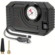 Resim Chuangyinshop 1pc 12v Dc Araba Motor Bisiklet Için Led Işıklı Şarjlı Tifonkompresör Siyah 