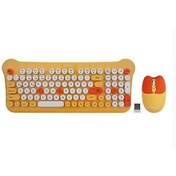 Resim Everest Bunny KM-6244 Sarı Kablosuz Oyuncu Mekanik Q Klavye Mouse Seti 