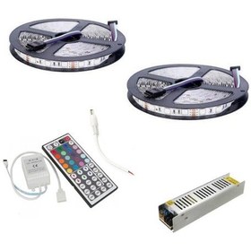 Resim Şerit Led Rgb 10 Metre 44 Tuş Kumanda 5 Amper Adaptrör 5050 3 Çip 