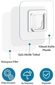 Resim Eşya Sabitleme Askısı 10 Çift Şeffaf Çift Taraflı Yapışkanlı Geçmeli Klips Gri 