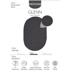 Resim Cool Halı Glenn 606 Antrasit Antre Hol Halısı Hasır Dokulu Oval Banyo Paspası Dekoratif Mutfak Halısı 