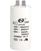Resim Hava Kompresörü Su Pompası Motoru İçin 40uf 450v Ac Çift Fiş 50/60hz Silindir 94x45mm Beyaz Kondansatör Huiliang 