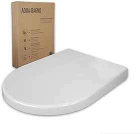 Resim Aqua Bagno | Otomatik kapanma sistemli klozet kapağı, antibakteriyel, AB'de üretilmiştir, çıkarılabilir Duroplast klozet kapağı, D şeklinde üst üste biner, yumuşak kapanma, beyaz | Zero (model) 