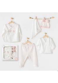 Resim Mey İthalat Ac25550 Newborn Set Pınk Baloons 5'li Hastane Çıkışı Ekru 