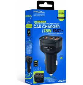 Resim Acl Acc-04 78w Süper Hızlı Araç Şarj Cihazı Çift Pd 30w + Qc 3.0 18w Üç Portlu 