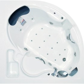 Resim Sunset Oturmalı Oval Jakuzi 150x150, H:55 Romantic Hidromasaj Sistemli Küvet (Gövde + Metal Ayak + Ön Panel) 