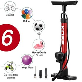 Resim Kobb KB3848 87 PSI Analog Basınç Göstergeli Taşınabilir El Pompası 