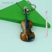 Resim 1 adet Vintage Keman Akrilik Kolye - 2D Düz, Ev ve Sırt Çantası için Çok Amaçlı Dekoratif Aksesuar, Anahtarlık - İdeal Hediye, Müzik Aleti Dekoru | Vintage Keman Tasarımı | Dayanıklı Çinko Alaşımlı Toka, Keman Aksesuarları 