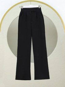 Resim Soonaksesuar Cırtlı Fermuarlı Palazzo Pantolon -siyah Siyah 