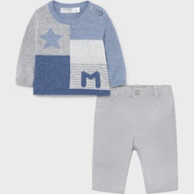 Resim Mayoral erkek bebek kazak pantolon 2 li set 2523 - MAVI / 0-1 ay 