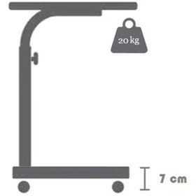 Resim sekizincicaddedizayn Kitaplıklı Ve Yükseklik Ayarlı Laptop Sehpası Ve Çalışma Masası - Atlantik Çam (TEKERLİ) Oval Kenar 