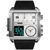 Resim Rogfer Skmeı 1391 Çok Fonksiyonlu Erkekler İş Dijital İzle 30m Su Geçirmez Kare Kadran Bilek Saati İle Deri Saat Kordonlu Silver Çok Renkli Çok Renkli 