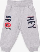 Resim Breeze Erkek Bebek Eşofman Altı Baskılı Cepli Gri Melanj (9 Ay-3 Yaş) 