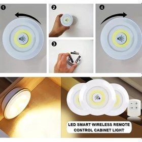 Resim Uzaktan Kumandalı Yapışkanlı 3&amp Apos Lü Led Spot Lamba Go-53-vice 02103 Çok Renkli 