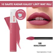 Resim Maybelline new york super stay matte ink likit mat ruj - 180 revolutionary - pembe 