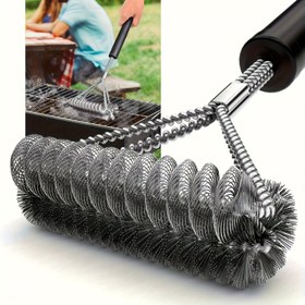 Resim 1 adet Paslanmaz Çelik Barbekü Fırçası Yeniden Kullanılabilir Saçsız Kordon ile, 38.1cm Temizlik Fırçası Saplı, Güvenli ve Etkili Barbekü Temizleyici Aksesuarları - Erkekler, Piknik, Kamp Gereksinimleri için Mükemmel Hediye, Parti BB için Kaliteli Seçim 