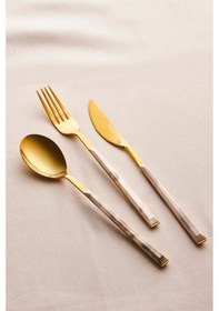 Resim Karaca Arete Gold 6 Kişilik 18 Parça Çatal Kaşık Bıçak Takımı 