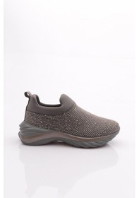Resim Dgn 730 Kadin Kalin Taban Bağcikli Sneaker Ayakkabi 730-2239-R7512 Gri 