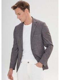 Resim Ac&Co / Altınyıldız Classics Erkek Sıyah-bordo Slim Fit Dar Kesim Mono Yaka Desenli Blazer Ceket Sıyah-bordo Siyah - Bordo 