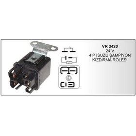Resim Isuzu Uyumlu 24V 4 Uçlu Kızdırma Öncesi Röle 