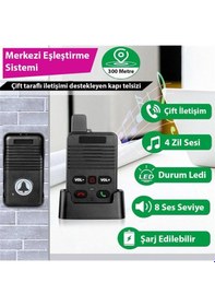 Resim Hello D90 1000mah Şarjlı Kapalı Devre Telsiz Kapı Zili Çift Taraflı Sesli İletişim 29918 