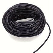 Resim 10 metre uzunluğunda, yaklaşık 2,5 mm kalınlığında, kendin yap kolye yapımı için uygun deri kordon. 