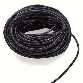 Resim 10 metre uzunluğunda, yaklaşık 2,5 mm kalınlığında, kendin yap kolye yapımı için uygun deri kordon. 
