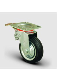 Resim EK01SPR125F Döner Tablalı Frenli Kauçuk Kaplı Tekerlek 