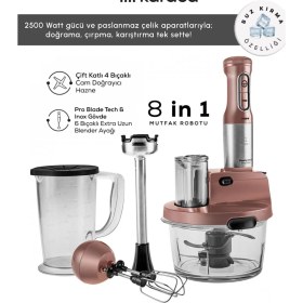 Resim Karaca Sebze, Et ve Meyve Dilimle Doğra Karıştır Rendele Çırp Smoothie Yap 6 Bıçaklı 2500W Yüksek Güçlü Premium Mutfak Robotu & Blendır Inox 