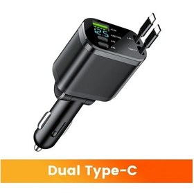 Resim Challenger Kompakt 5-in-1 M4 Katlanabilir Araç Şarj Cihazı 150w Hızlı Şarj Dijital Ekran Çift Type-c Usb Siyah 