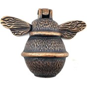 Resim Antika Tarz Dekoratif Pirinç Arı Kapı Tokmağı, Taktak - Küçük, 123x150mm, Antik 