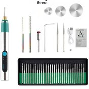 Resim Geeksen Taşlama, Zımpara Ve Kesme İşleri İçin Şarj Edilebilir Hız Ayarlanabilir El Tipi Mini Elektrikli Zımpara Makinesi Paket 3 