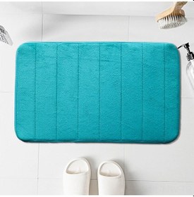 Resim Moveevo Mavi 40x60 Cm Banyo/ Mutfak Su Emici Kaba Yün Paspas - Ev İçi Giriş/ Banyo Temizlik Ve Konfor Matı 