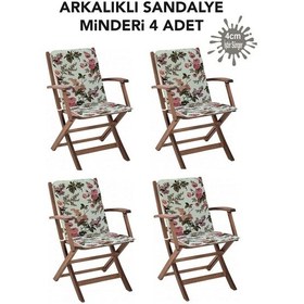 Resim Viphomeconceptltd Sandalye Minderi 4 Adet Arkalıklı Büyük Fermuarlı Yıkanabilir 