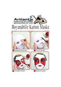 Resim Maske Boyama 1 Adet Boyanabilir Karton Maske Lastikli İnsan Yüzü Suratı Yerli Üretim Okul Sınıf Etkinlikleri Hobi 