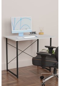 Resim 60x90 Metal Ayaklı Çalışma Masası Ofis Masası Beyaz 